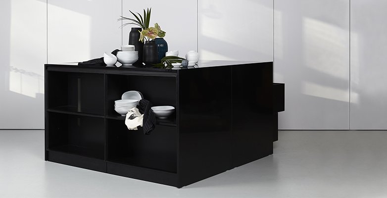 K+ S Design Blockbuffet Regal schwarz 160 schwarz